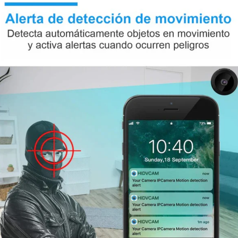 MINI CÁMARA DE SEGURIDAD Y ESPIA WIFI - 65% OFF