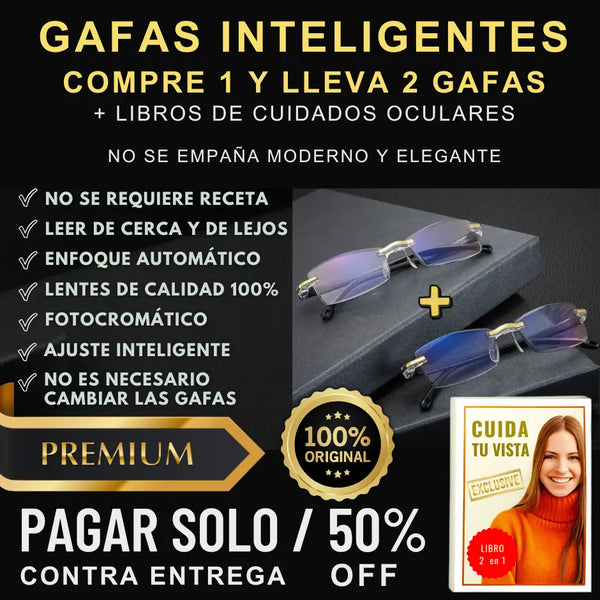 GAFAS SMART- COMPRE 1 Y LLEVA 2 + LIBROS GRATIS PARA EL CUIDADO DE LOS OJOS