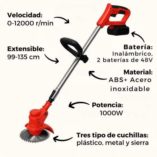 GUADAÑA TURBOBLADE™ – CON BATERÍA EXTRA + REGALOS